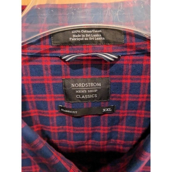 Nordstrom Men's Shop XL Button‎ Down Long Sleeve Shirt Plaid Red - Picture 4 of 4